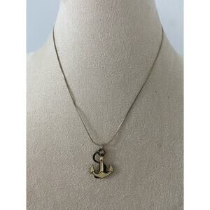 anchor necklace silver tone